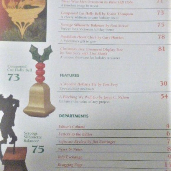 BK26 Lot of 3 WOODWORKING Magazines Christmas Wood Ornaments Scroll Saw Work - Picture 5 of 16